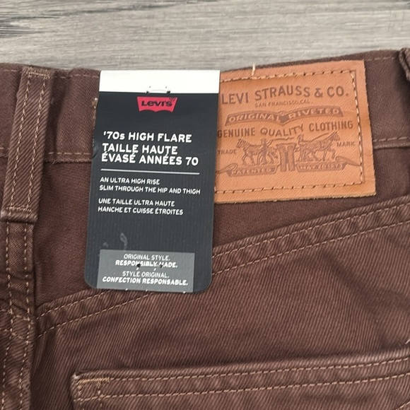 Levi’s | 70'S Movin’ on high rise flare jeans in brown size 27W32L - Picture 14 of 16